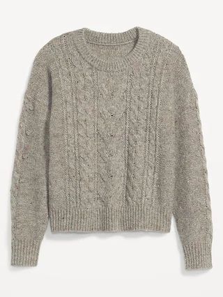 Speckled Cable-Knit Sweater for Women | Old Navy (US)