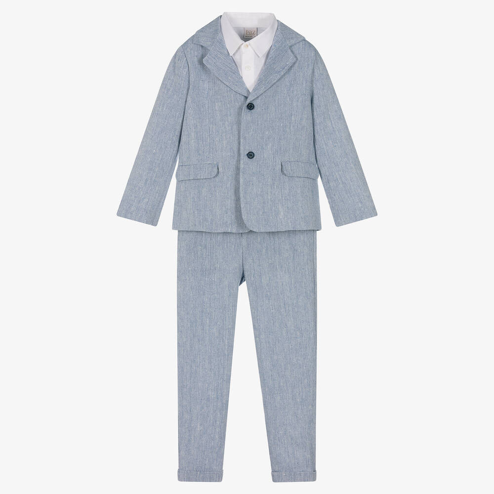 Boys Light Blue Linen Suit | Childrensalon