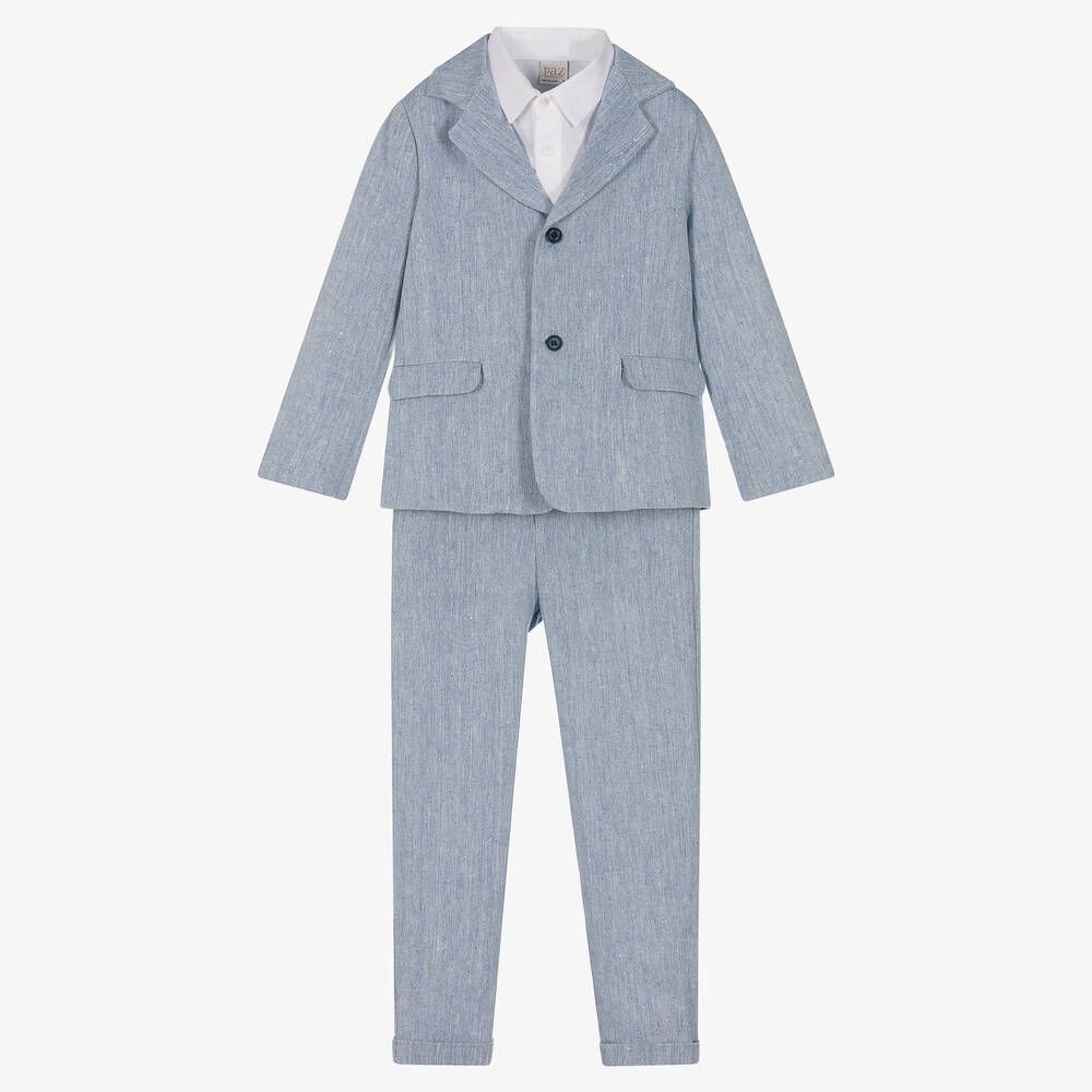 Boys Light Blue Linen Suit | Childrensalon