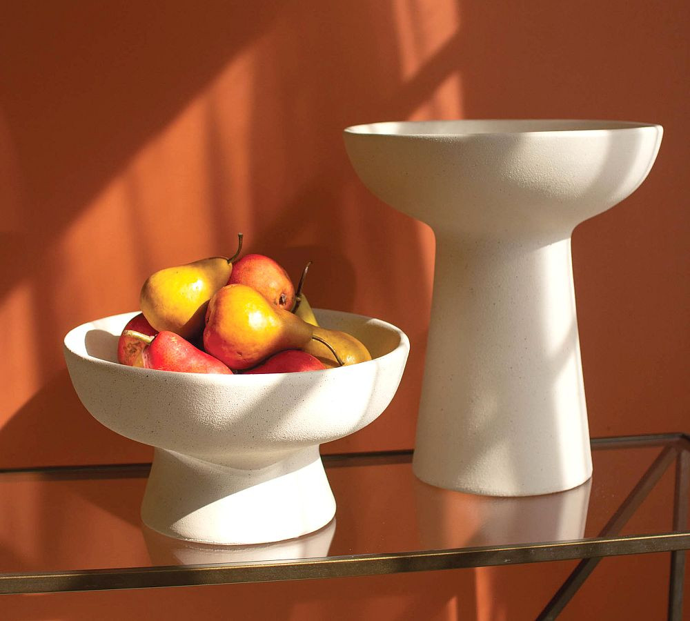 Modern Ceramic Footed Bowl | Pottery Barn (US)