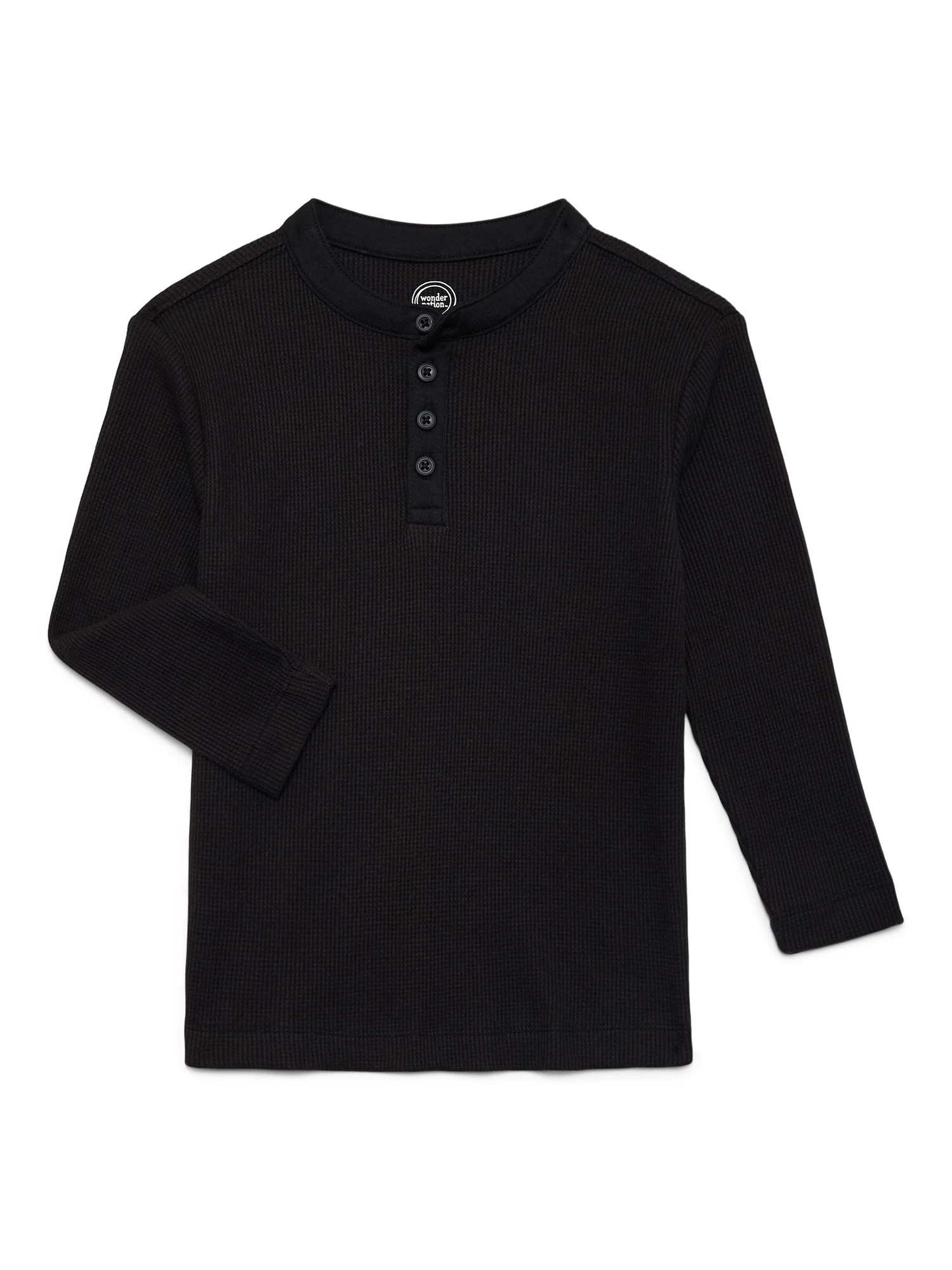 Wonder Nation Boys Thermal Henley Top with Long Sleeves, Sizes 4-18 & Husky | Walmart (US)