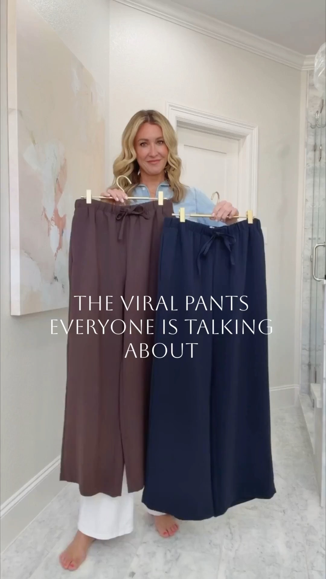 Okay, I get the hype around these pants. The wide leg, drawstring waist and soft drape give you the comfort of lounge pants, but they’re easy to style with a button down, sweater or simple tee.

Viral pants, wide leg pants, drawstring pants, comfortable pants, casual outfit, travel pants, everyday outfit, fall outfit, transitional style, women’s pants, HauteandHumid

#LTKootd #LTKSeasonal #LTKOver40