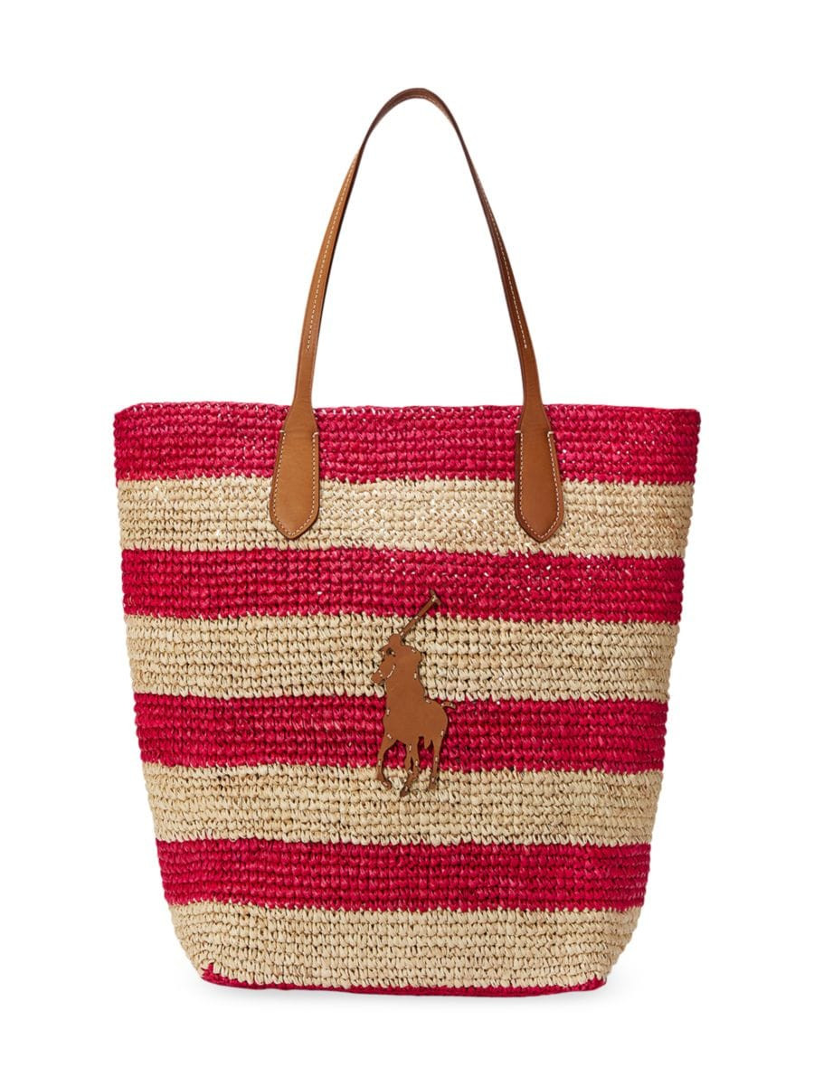 Polo Ralph Lauren Striped Raffia Tote Bag | Saks Fifth Avenue