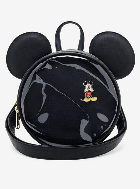 Loungefly Disney Mickey Mouse Ears Pin Display Crossbody Bag - BoxLunch Exclusive | BoxLunch