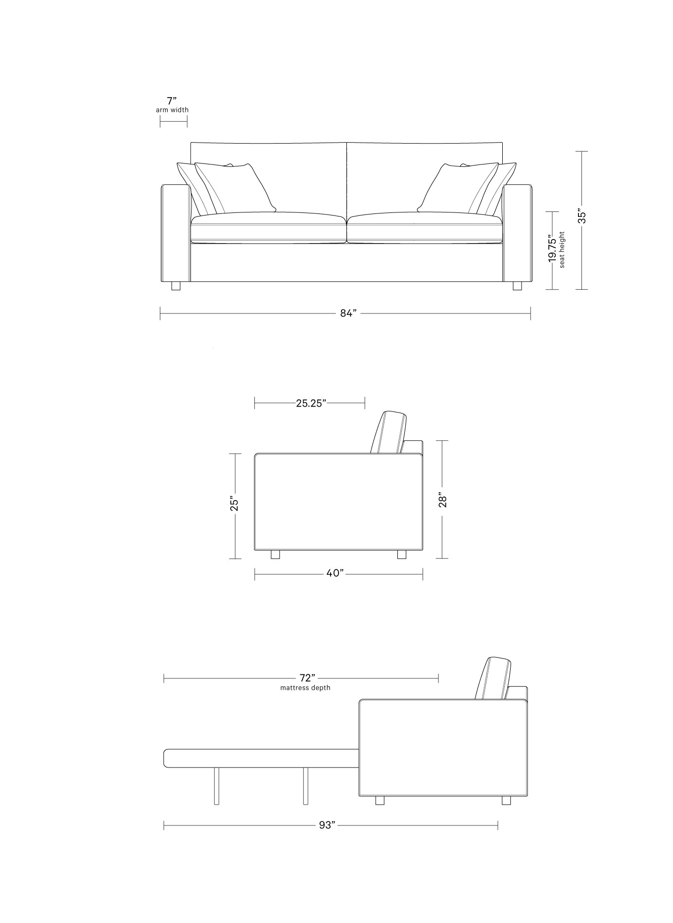 James Sleeper Sofa with Contrast Piping | Interior Define