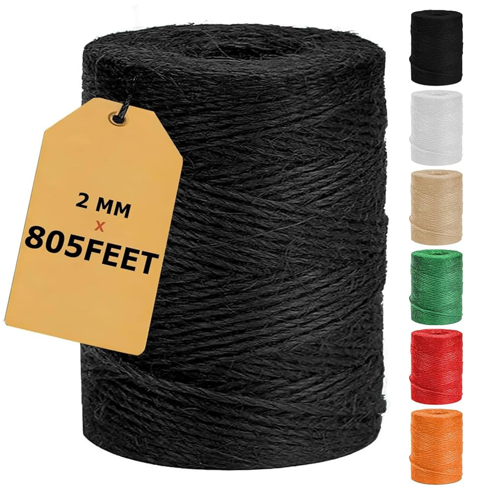 Vanhench 805ft Black Twine String, Black Hemp Jute Rope Cord Twine for Christmas Decorations, Art... | Amazon (US)