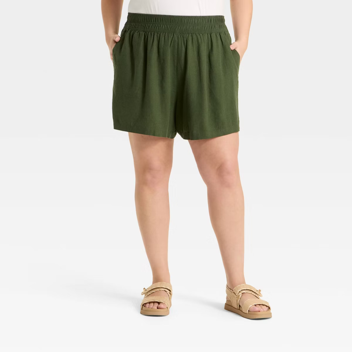 Women's High-Rise Linen Pull-On Shorts - Ava & Viv™ | Target