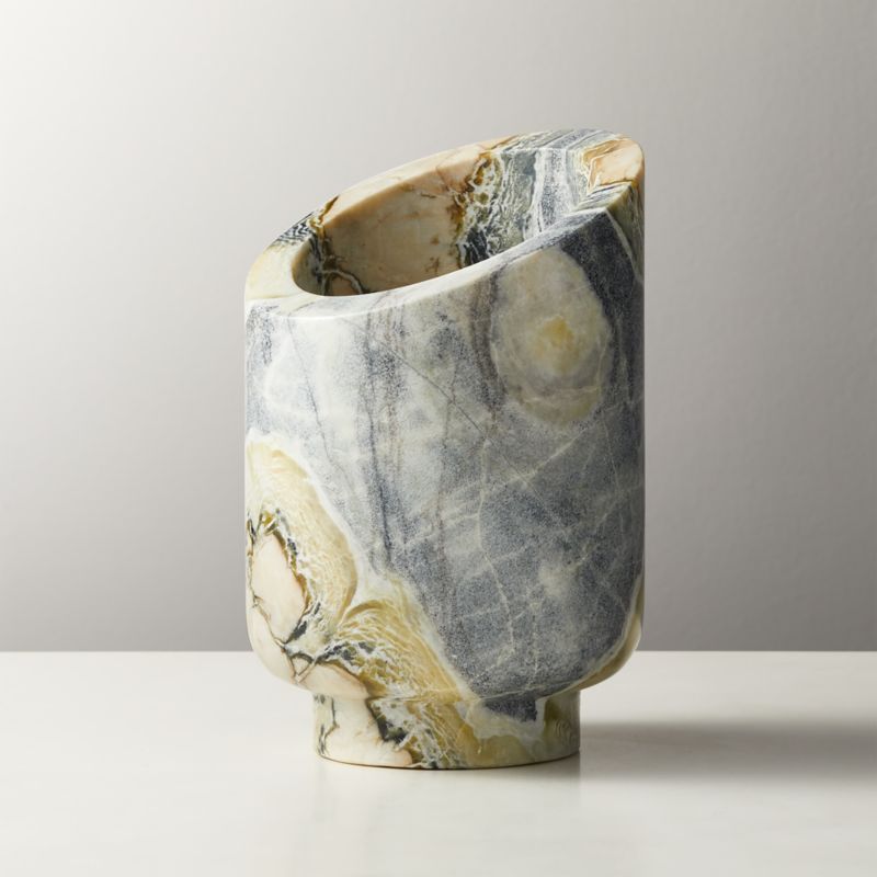 Curve Grey Floral Marble Wine ChillerIn stock and ready to ship.ZIP Code 85001Change Zip Code: Su... | CB2