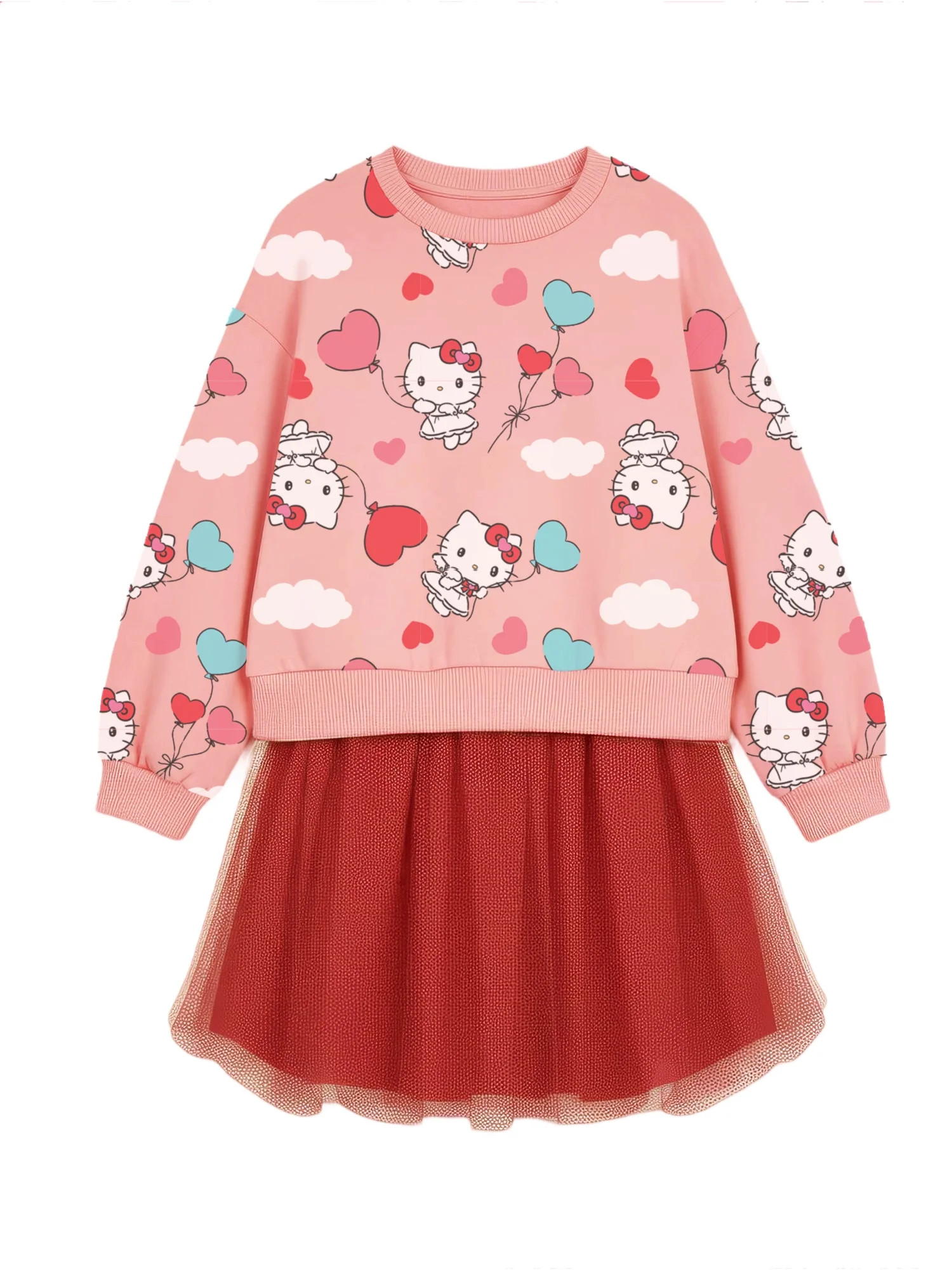 Hello Kitty Girls Sweatshirt Tutu Dress, Sizes 4-12 | Walmart (US)