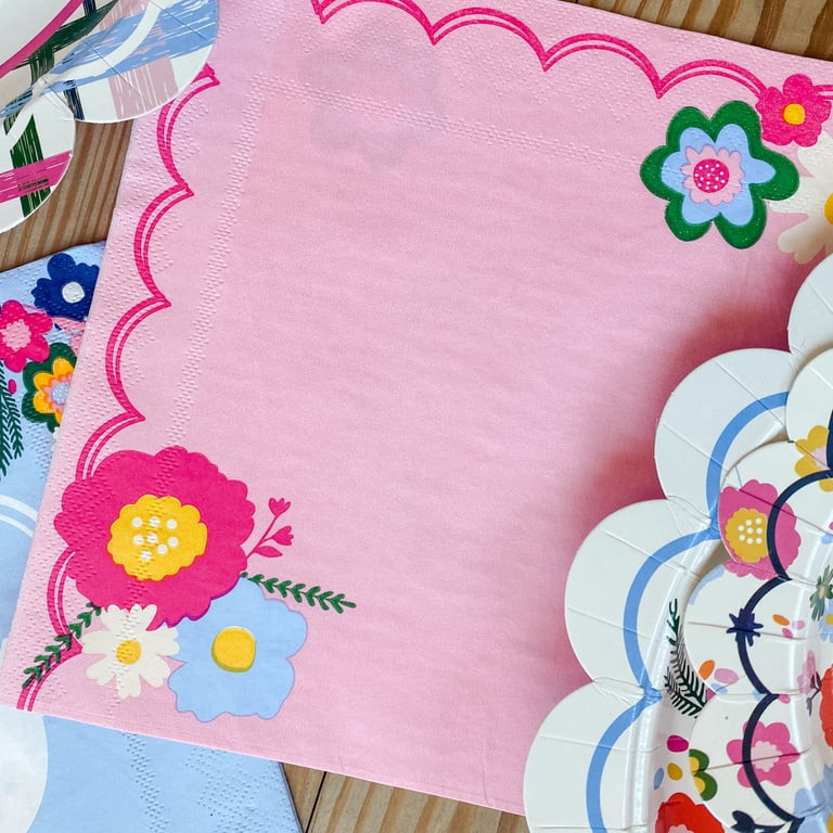 Packed Party 'Spring Blooms' 8" Disposable Dinner Napkin, 2-Pack Bundle, 40 pcs | Walmart (US)