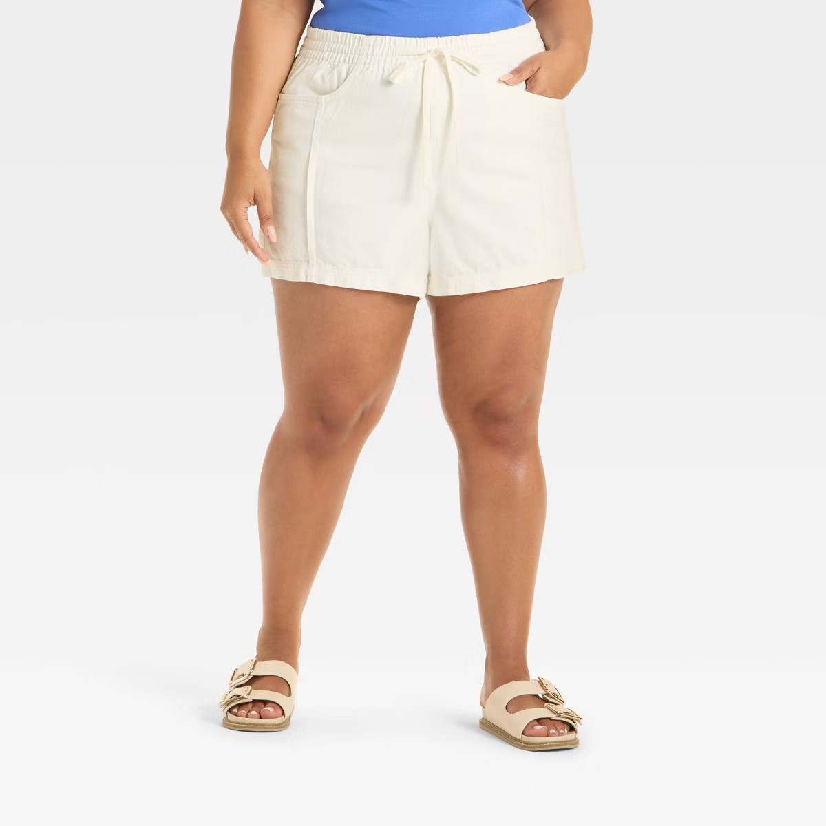 Women's High-Rise Drawstring Denim Beach Shorts - Universal Thread™ | Target