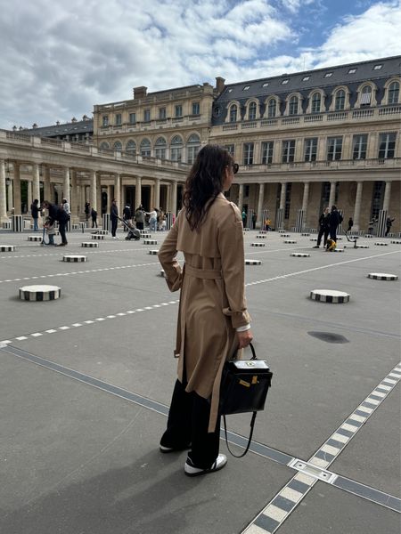 Paris outfit idea. I saw the trench coat everywhere, for sure a Parisian staple. 

#LTKstyletip