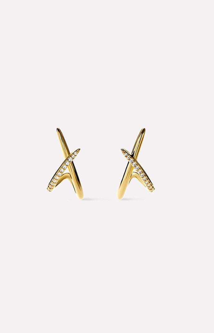 Ana Luisa Sloane Pave Gold Stud Earrings | PacSun