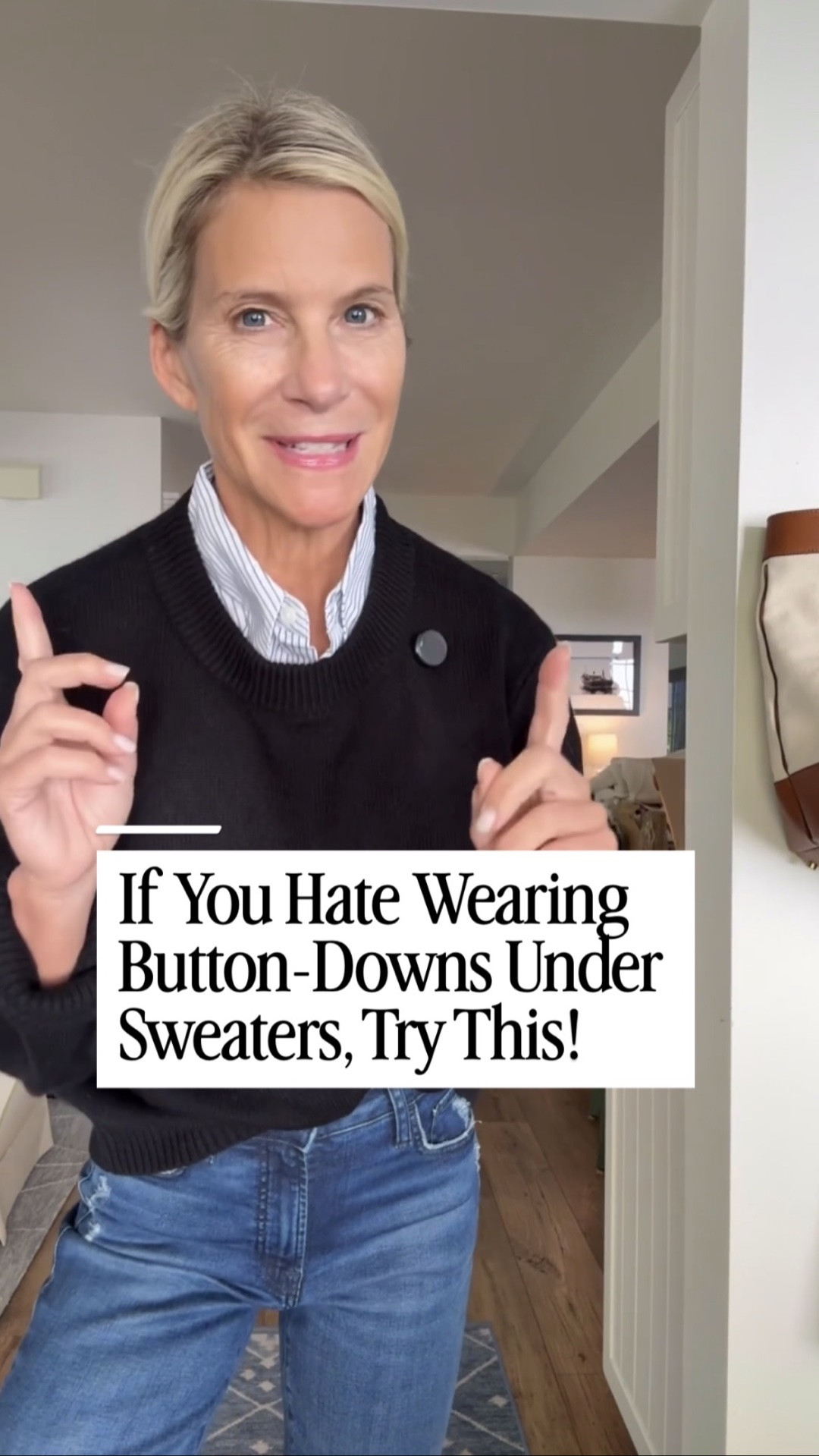 If you’ve been following me for a while, you know I cannot stand a button-down shirt under a sweater, too bulky, too busy, and just uncomfortable! This little pull-over dickey gives you the polished collar without all the extra fabric. It has adjustable straps so you can customize the fit, and I love that I don’t feel stuffed or overheated. I’ll take a dickey over a full button-down any day.

👩‍💻 LTK PRO TIPS
❤️ Heart = Support my posts ;-)
🔖 Save = Get sale & restock alerts for the things you love!
📋 Lists = Keep favorites organized (List ideas: Christmas, Birthdays, and Vacations!)
📲 Share = Send lists and products to a friend (or your daughters like me).
💬 Comment = Ask me anything, and I’ll answer. ;-)