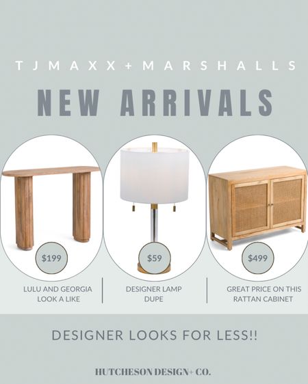 Dupes you don’t want to miss out on! Check out this Lulu and Ga look a-like table, designer lamp dupe, and designer dupe rattan cabinet! TJ MAXX and Marshalls new arrivals don’t usually last long! Larger furniture pieces are rarely restocked so if you are needing a new entryway table, accent table, nightstand, dining console or have been looking for that high end lamp to pull the room together… look no more! 

Other goodies are linked below! Keep sharing how you style your pieces with us on instagram! 
- Hill and Britt 

Save or Splurge, home inspiration, modern home decor, decorating on a budget, budget home decor, affordable home decor, affordable finds, nightstand collection, modern farmhouse decor, organic modern decor, warm modern, buffet table, transitional decor, traditional home decor, interior inspo, formal dining, home decor, decorating, home decorations, for the home, look for less, save, splurge vs save, good deals, deal finder, haul, shopping haul, just in, new collection, home finds, home round-up, curated looks, round-ups, design board, moodboards, home moodboard, deal of the day, daily deals, boho modern, neutral decor, neutral decor, neutral home decor, neutral home finds, Target shopping, Target run, furniture,modern traditional, modern organic, neutral haven, cozy home 

#LTKunder100 #LTKhome #LTKFind