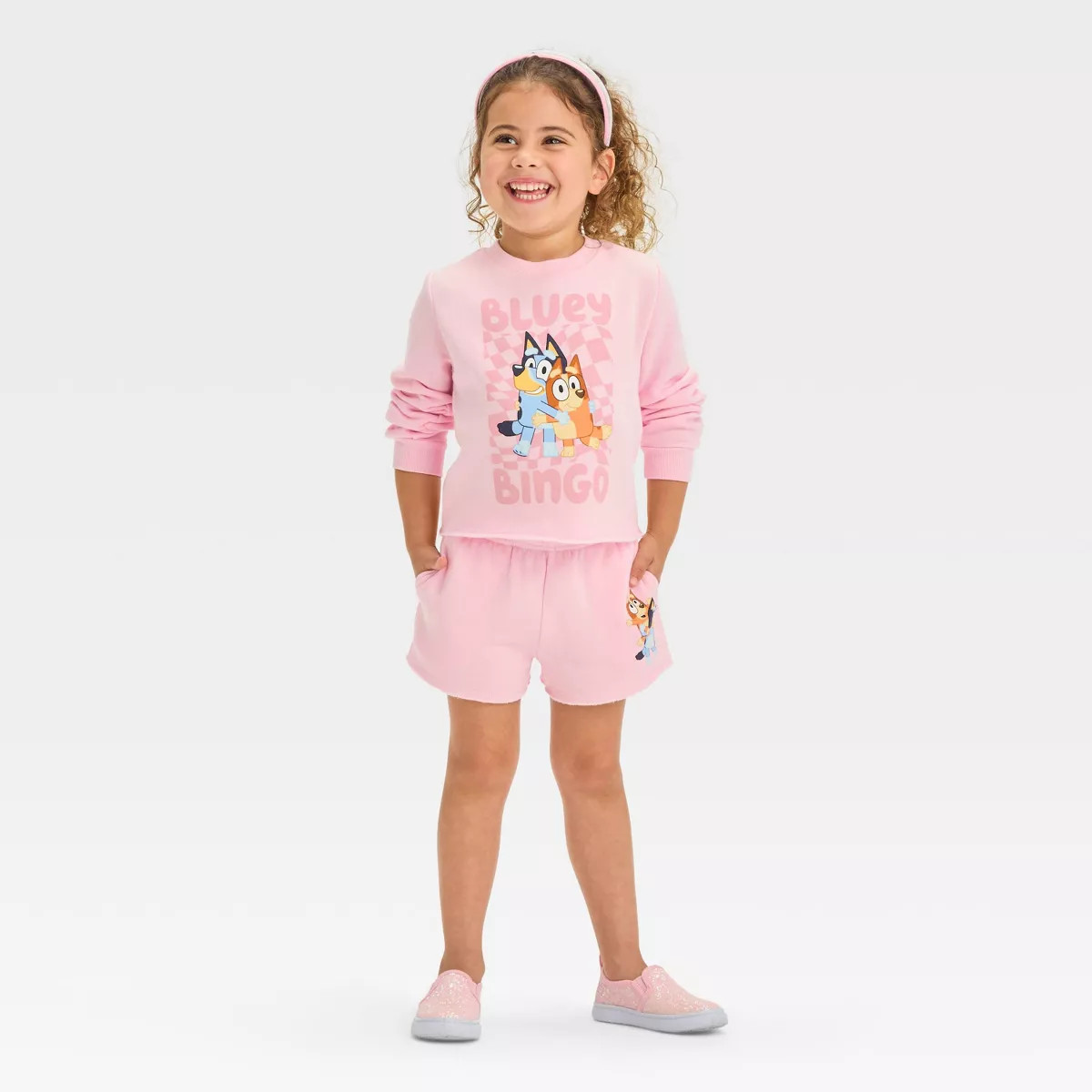 Toddler Girls' Bluey and Bingo Pullover and Shorts Set - Pink | Target