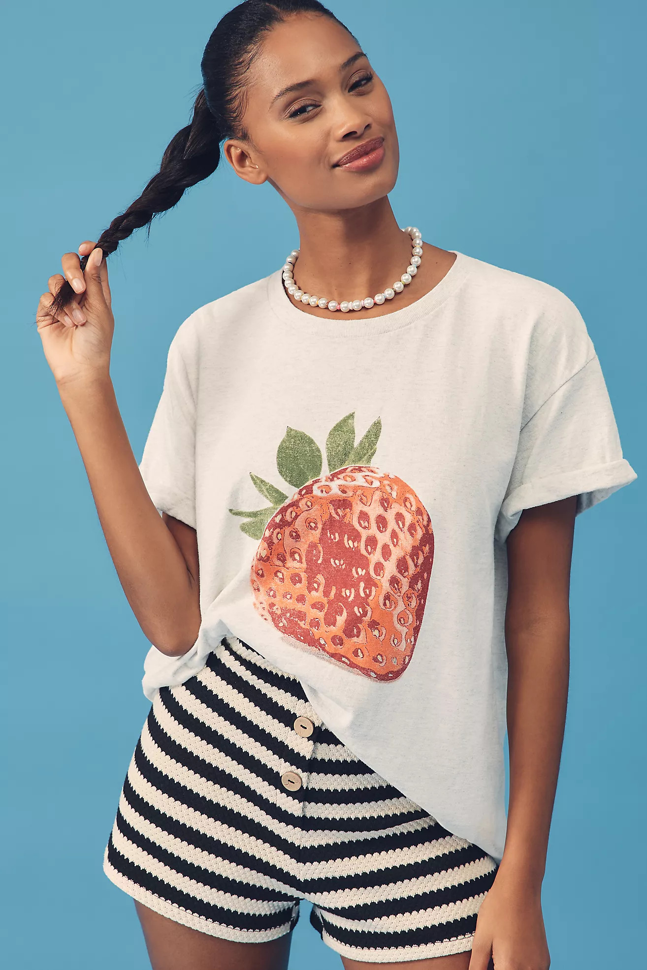 By Anthropologie Strawberry Graphic Short Sleeve Tee | Anthropologie (US)