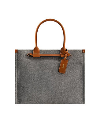 Structured Grey Felt Tote | Macy's