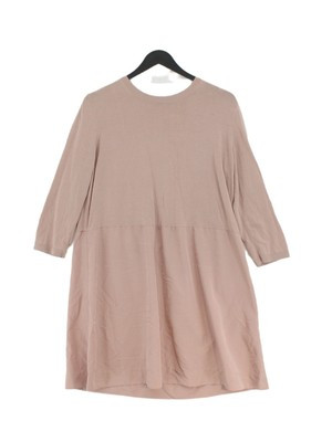 COS Women's Midi Dress M Pink Cotton with Lyocell Modal, Polyester A-Line | eBay UK