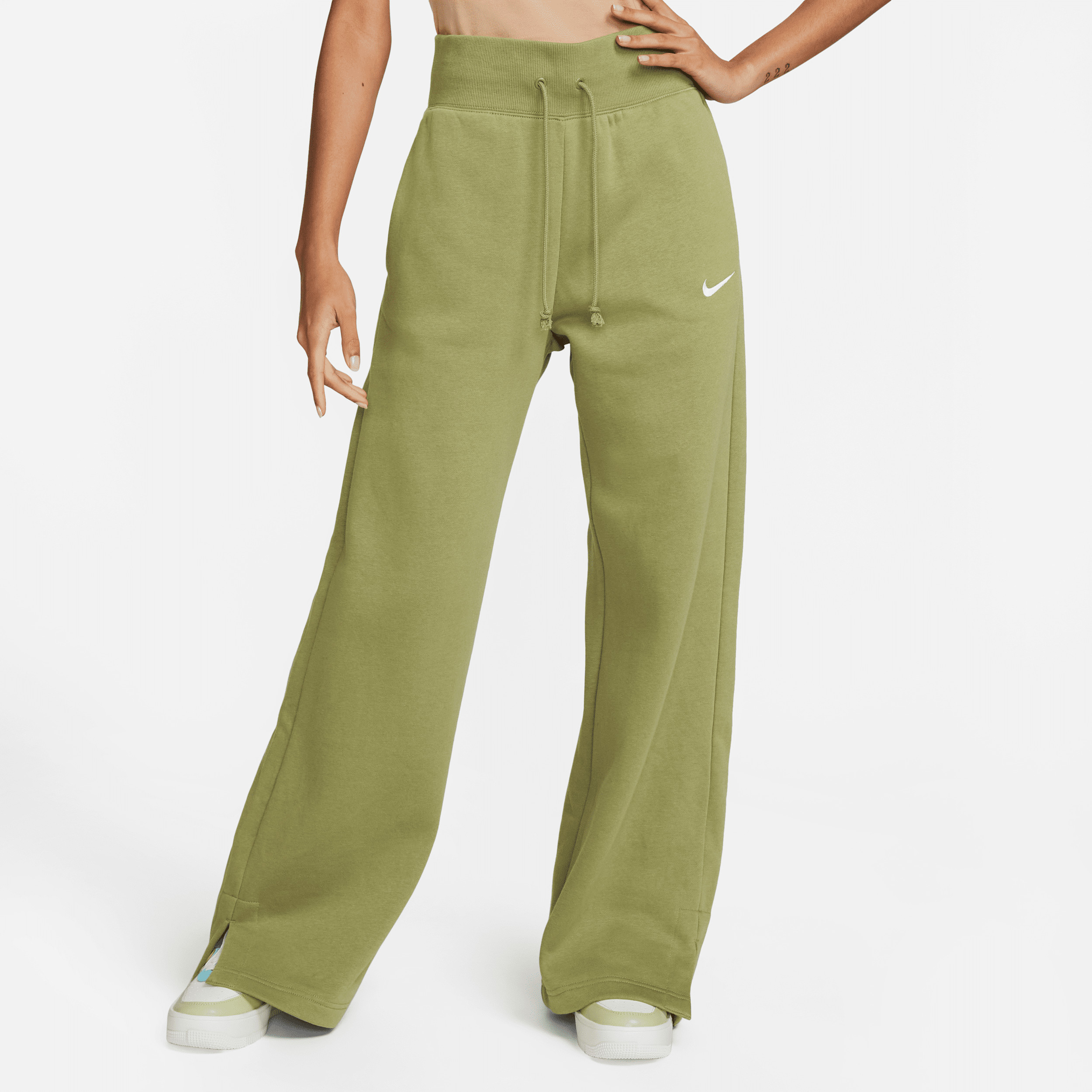 Women's Nike Sportswear Phoenix Fleece High-Waisted Wide-Leg Sweatpants in Green, Size: 2XS | DQ5615 | Nike (US)