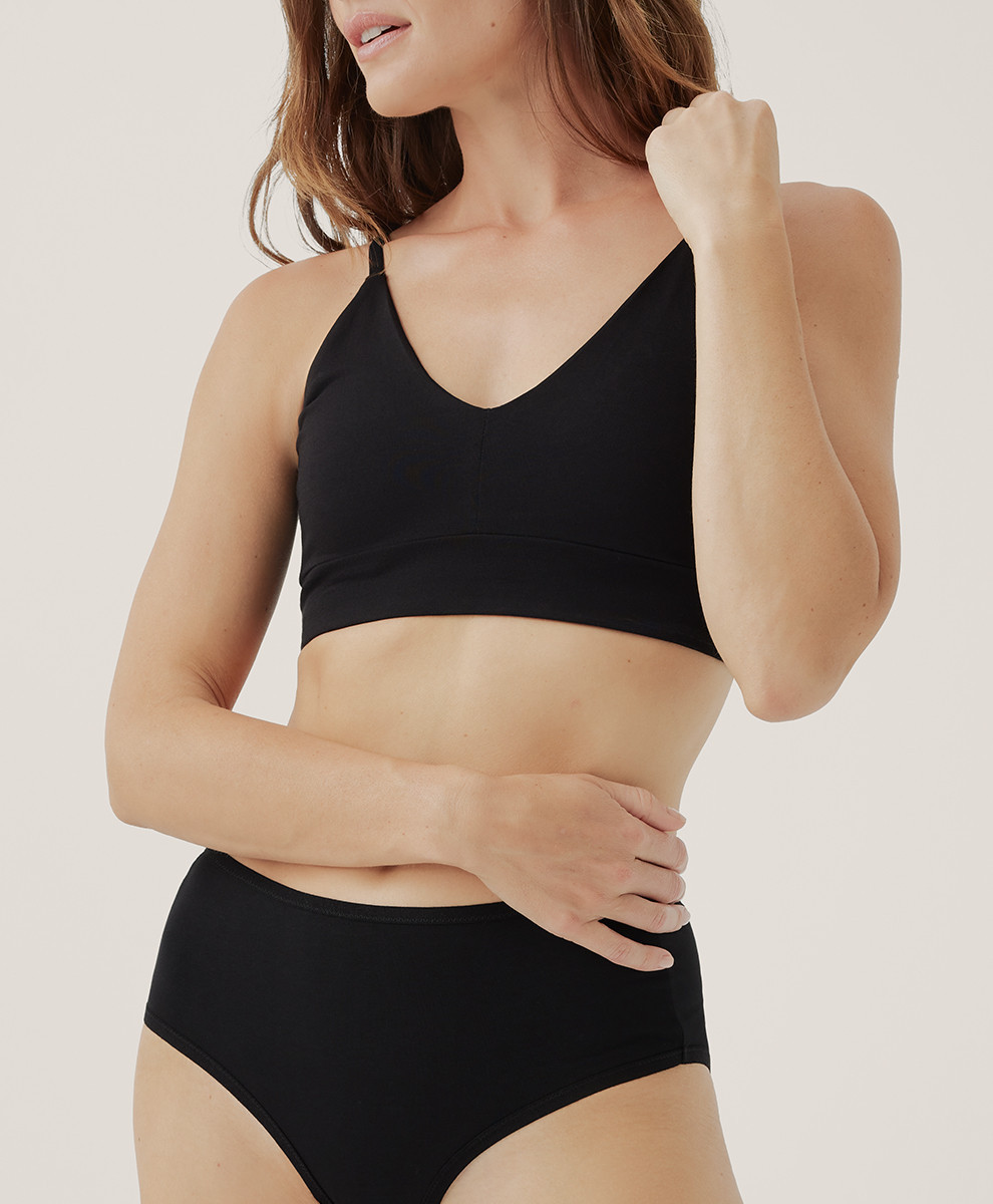 Women's Black Everyday Classic T-Shirt Bra 3XL | Pact Apparel