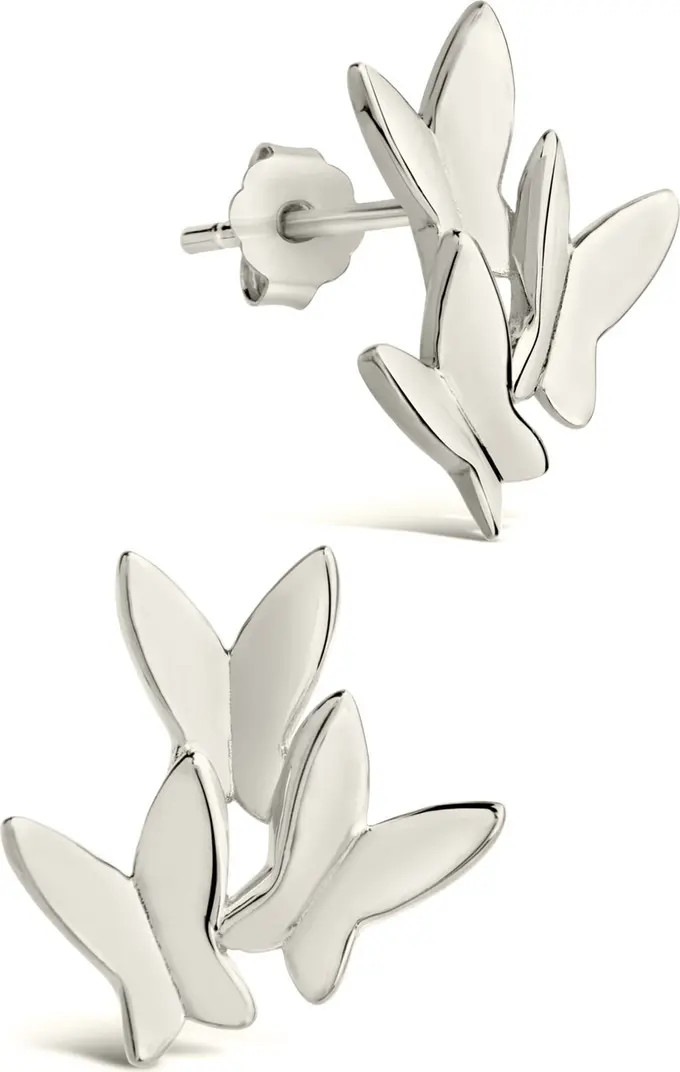 Sterling Forever Butterfly Trio Stud Earrings | Nordstromrack | Nordstrom Rack
