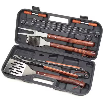 Cuisinart 13-Piece Wooden Handle Grilling Set 13-Pack Stainless Steel Tool Set | Lowe's