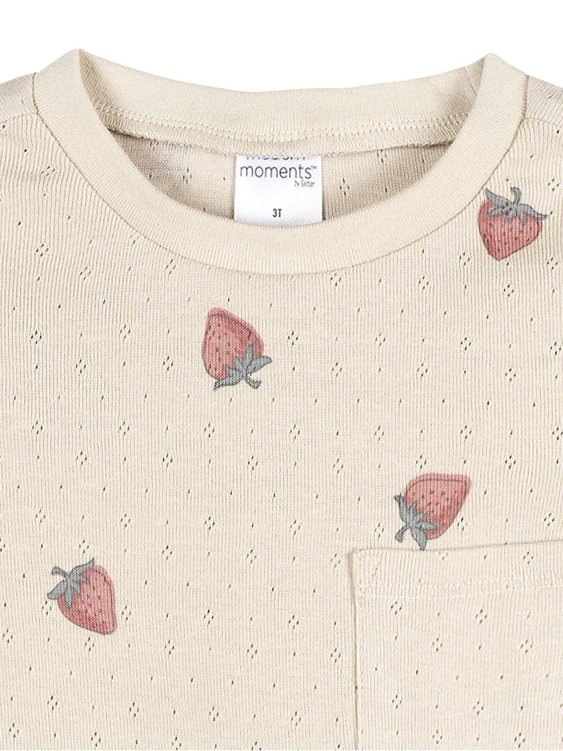 Modern Moments by Gerber Baby and Toddler Girl Pleated Ruffle Sleeve Top, Sizes 0/3 Months - 5T | Walmart (US)