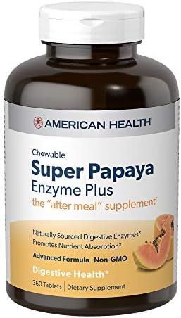 American Health Super Papaya Plus Digestive Enzyme Chewable Tablets, Natural Papaya Flavor - Help... | Amazon (US)