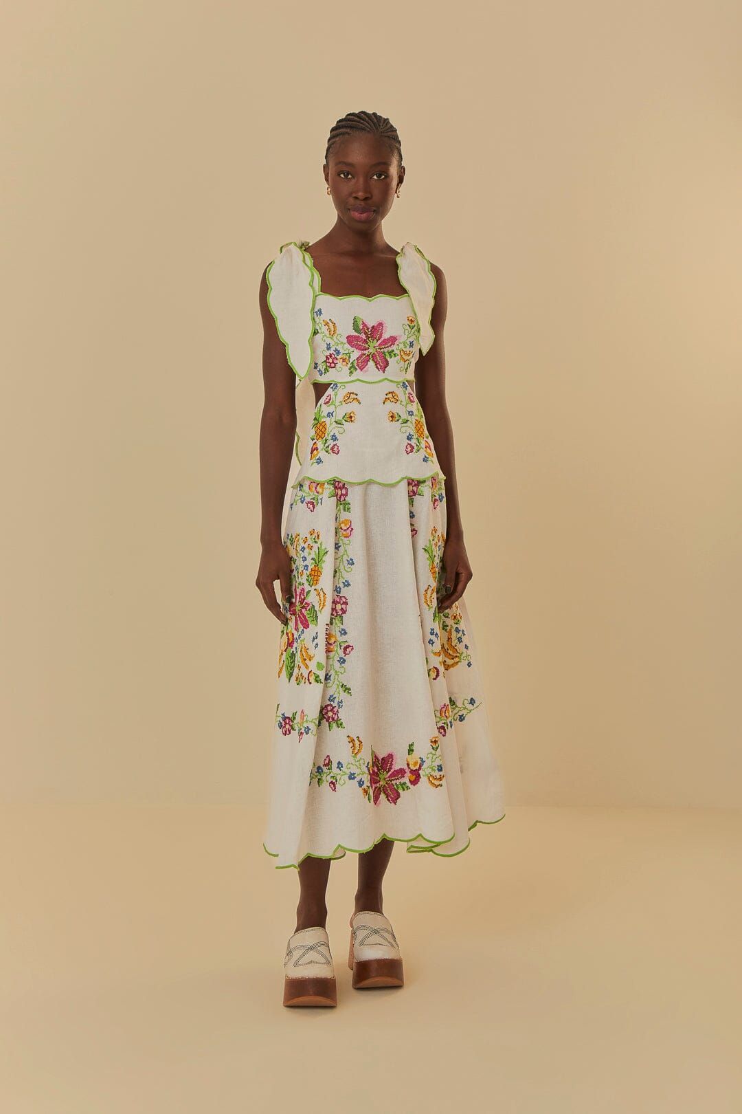 Off-White Tropical Romance Maxi Dress | FarmRio