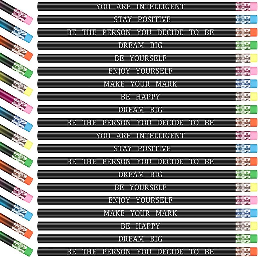 100 Pcs Inspirational Pencils Color Changing Mood Pencils Personalized Pencils with Words Motivat... | Amazon (US)