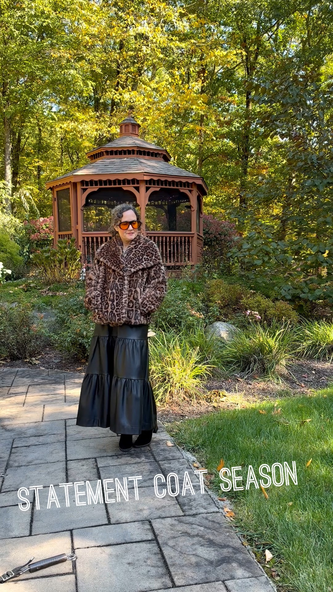 Statement coat season! Leopard Sam Edelman coat (from the Nordstrom Anniversary sale this summer), old faux leather maxi skirt from Anthropologie, Blondo waterproof boots, sunglasses from Amazon.