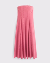 Women's The A&F Mila Strapless Midi Dress | Women's Dresses & Jumpsuits | Abercrombie.com | Abercrombie & Fitch (US)