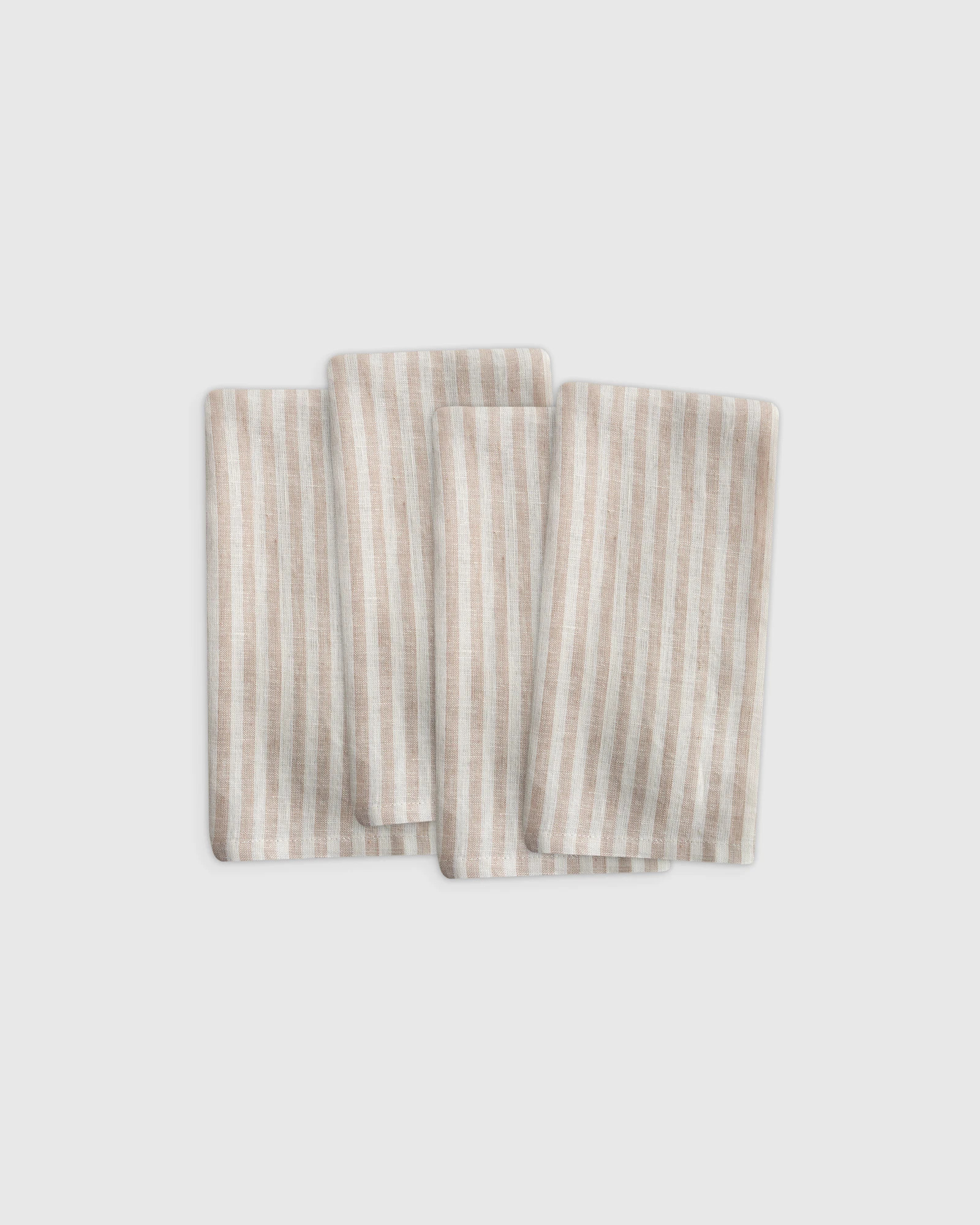 European Linen Stripe Napkins in Natural/white Stripe | Quince