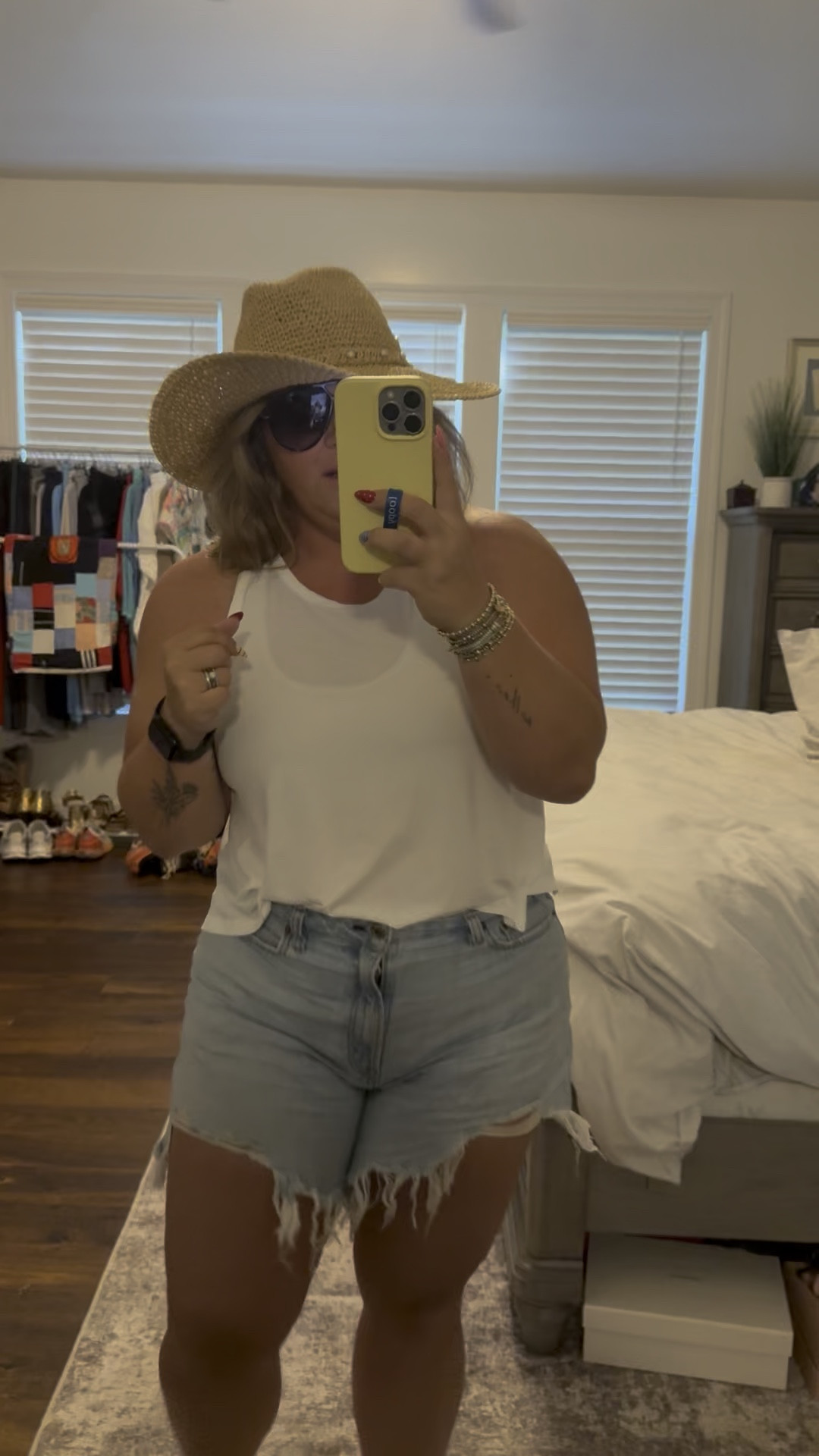 New Target finds worth sharing 
All in Motion top tts large 
Shorts are old Abercrombie linked similar 
Hat is Kendra Scott xTarget
Sunglasses Amazon 

#LTKMidsize #LTKActive