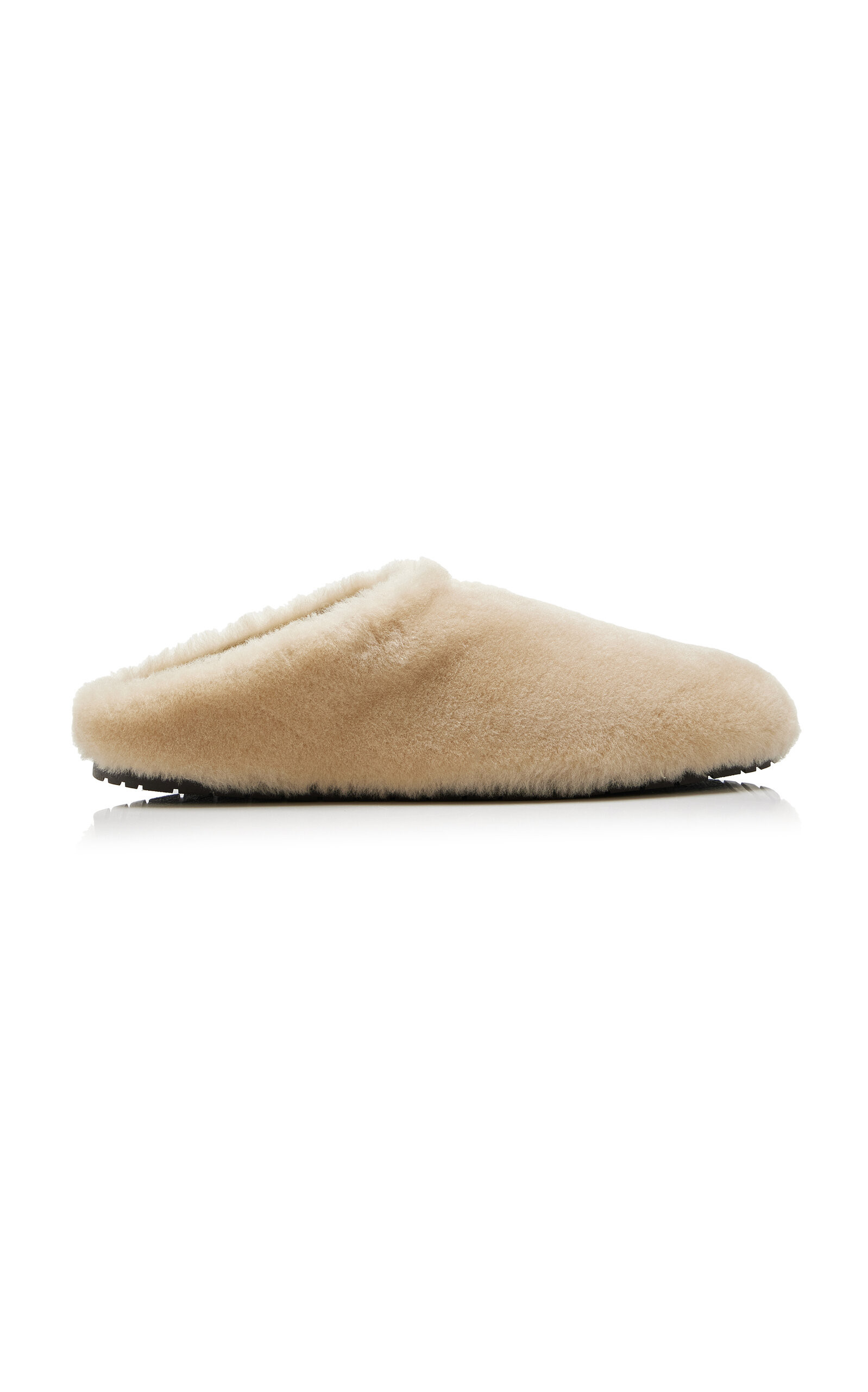Prada - Shearling Mules - Neutral - IT 39.5 - Moda Operandi | Moda Operandi (Global)