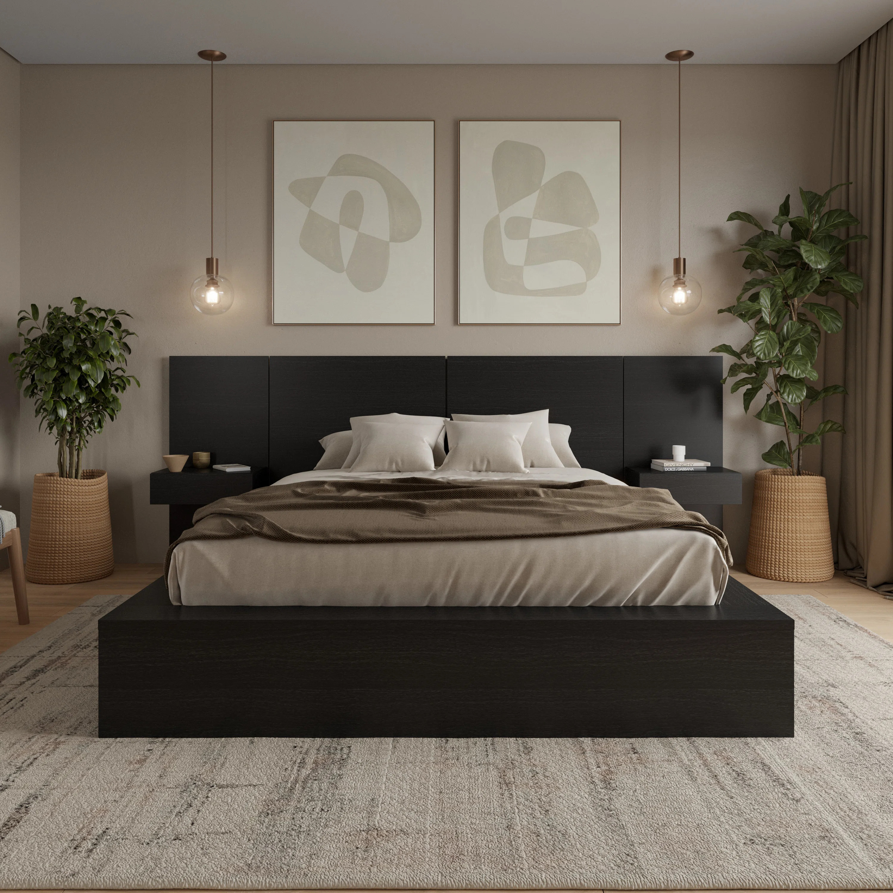 Hokku Designs James 4 Piece Bedroom Set with Floating Nightstands & Reviews | Wayfair | Wayfair North America