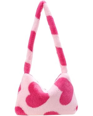 YFGBCX Plush Underarm Bag, Ladies Fluffy Shoulder Bag, Women Y2K Furry Purse Fluffy Tote Bag for ... | Amazon (US)