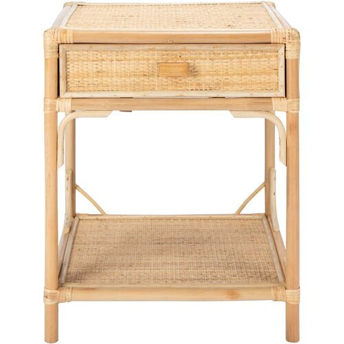 Laguna Rattan Nightstand - Natural | Night Table, Bedside Shelf - Beige, Offers Convenience, Storage, Organization | One Kings Lane