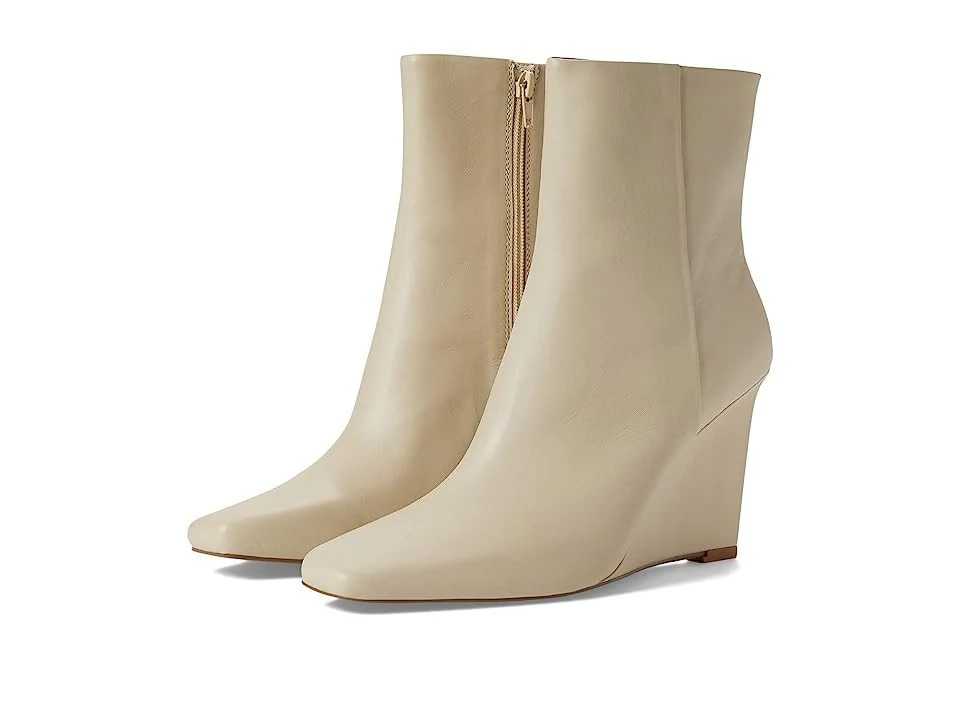 Women's 42 GOLD Olanna Bootie Tan Leather Side Zip Wedge Boots JOBB1717 | Shop Simon