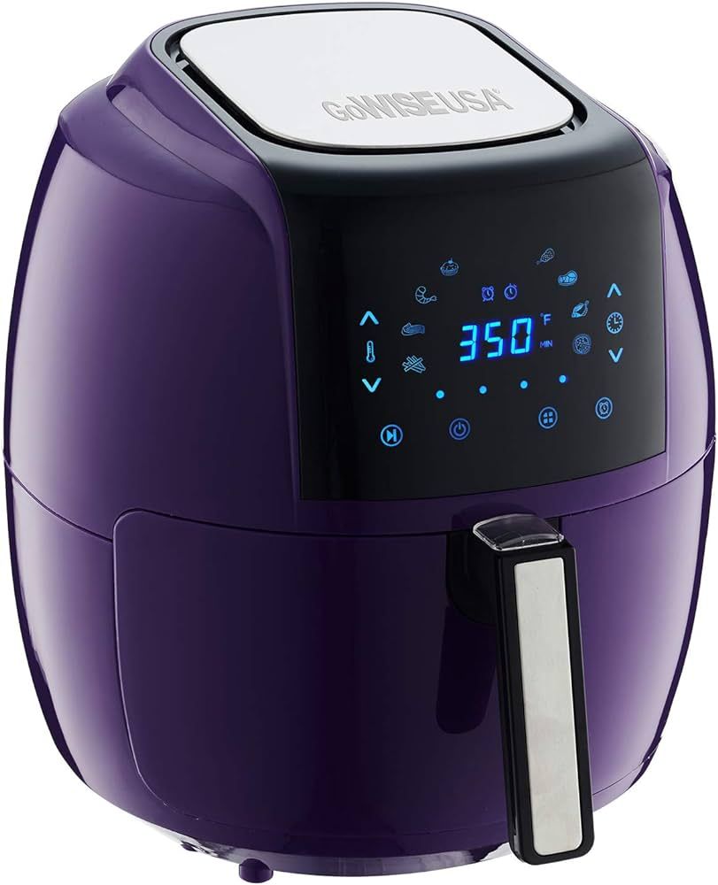 GoWISE USA 5.8-Quart Programmable 8-in-1 Air Fryer XL + Recipe Book (Plum) | Amazon (US)
