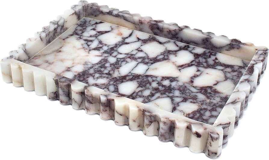 YMXYJM Natural Marble Tray for Bathroom, Calacatta Viola, 11.8" x 8" | Amazon (US)