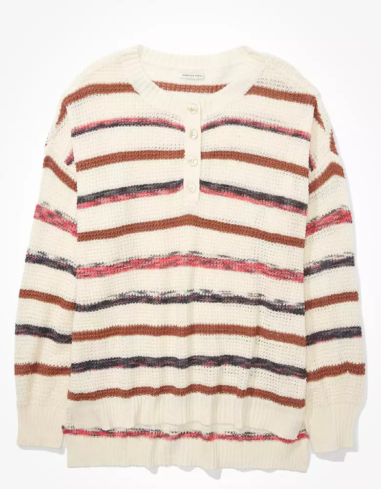 AE Striped Henley Sweater | American Eagle Outfitters (US & CA)