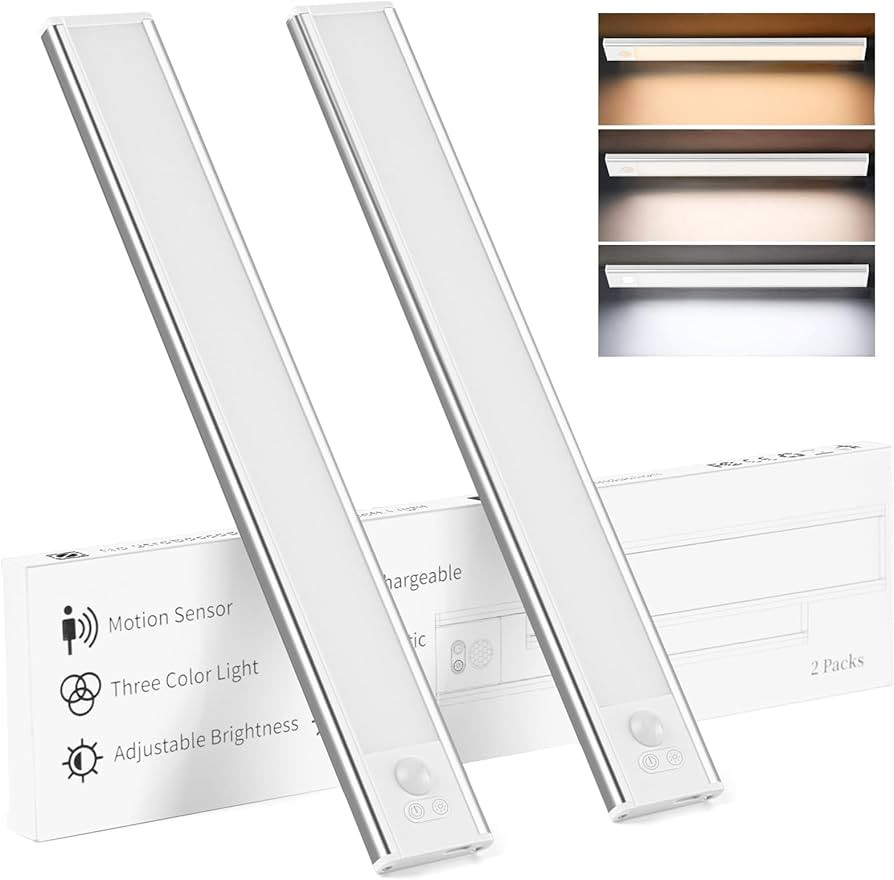 FINZERO Under Cabinet Lights,56 Led Motion Sensor Cabinet Light,2000mAh Rechargeable Magnetic Str... | Amazon (US)