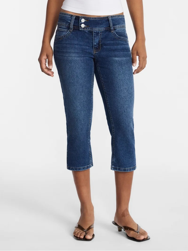 No Boundaries Low Rise Denim Capri Pants, 21" Inseam, Women's 0-20 | Walmart (US)