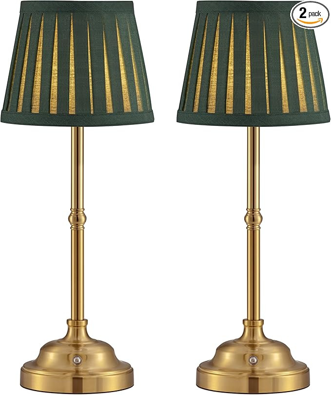 KDG Cordless LED Table Lamp Set of 2, Portables Fabric Shade Desk Lamps, 5000mAh Rechargeable Bat... | Amazon (US)