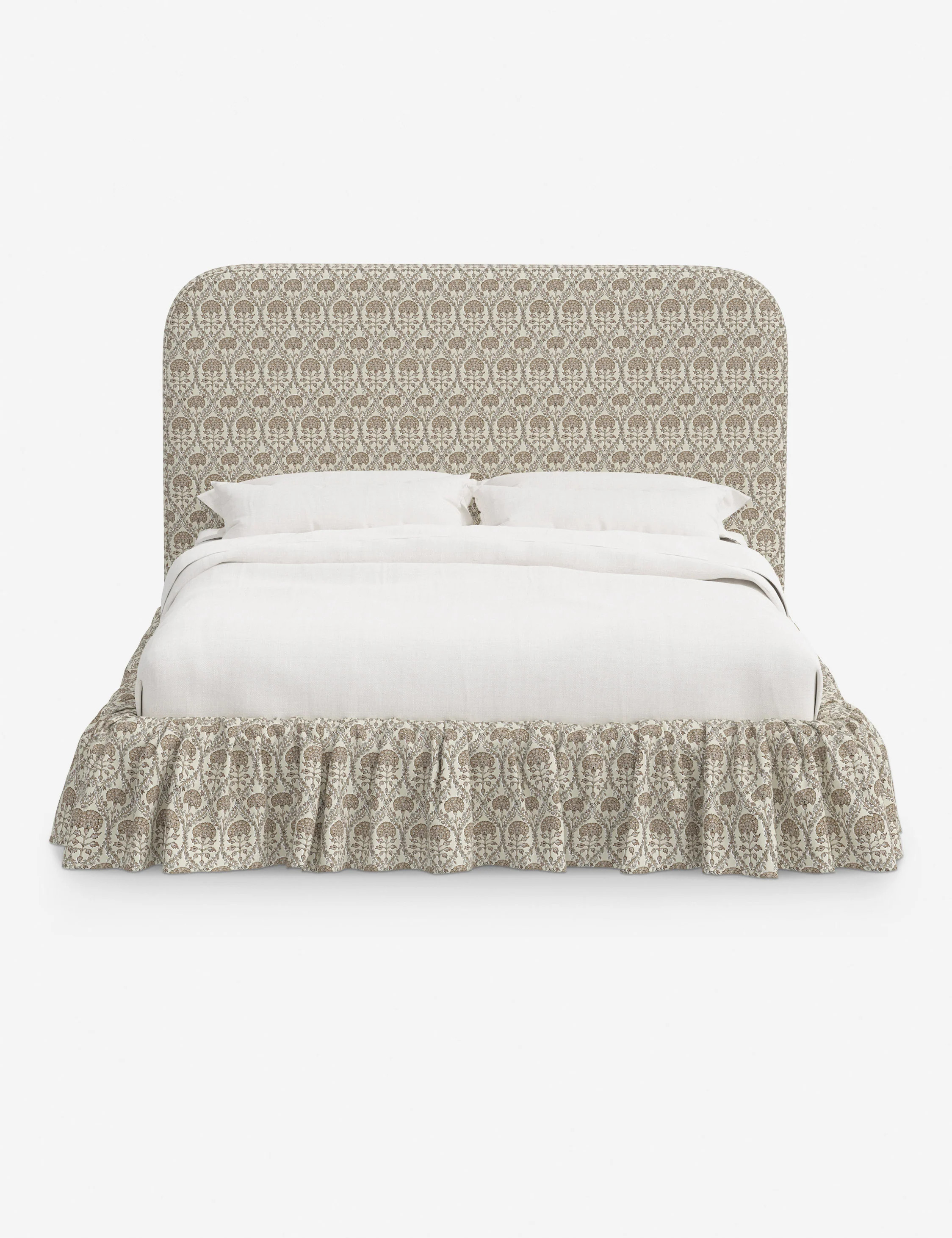 Westmont Platform Twin Bed, Ivory Blockprint Floral | Lulu and Georgia 
