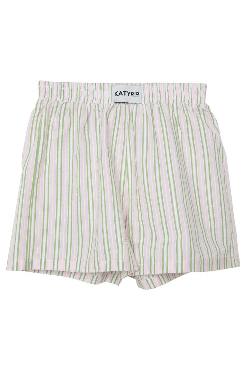 Light Pink and Green Striped Boxers Light Pink and Green Striped / S | Katydid.com