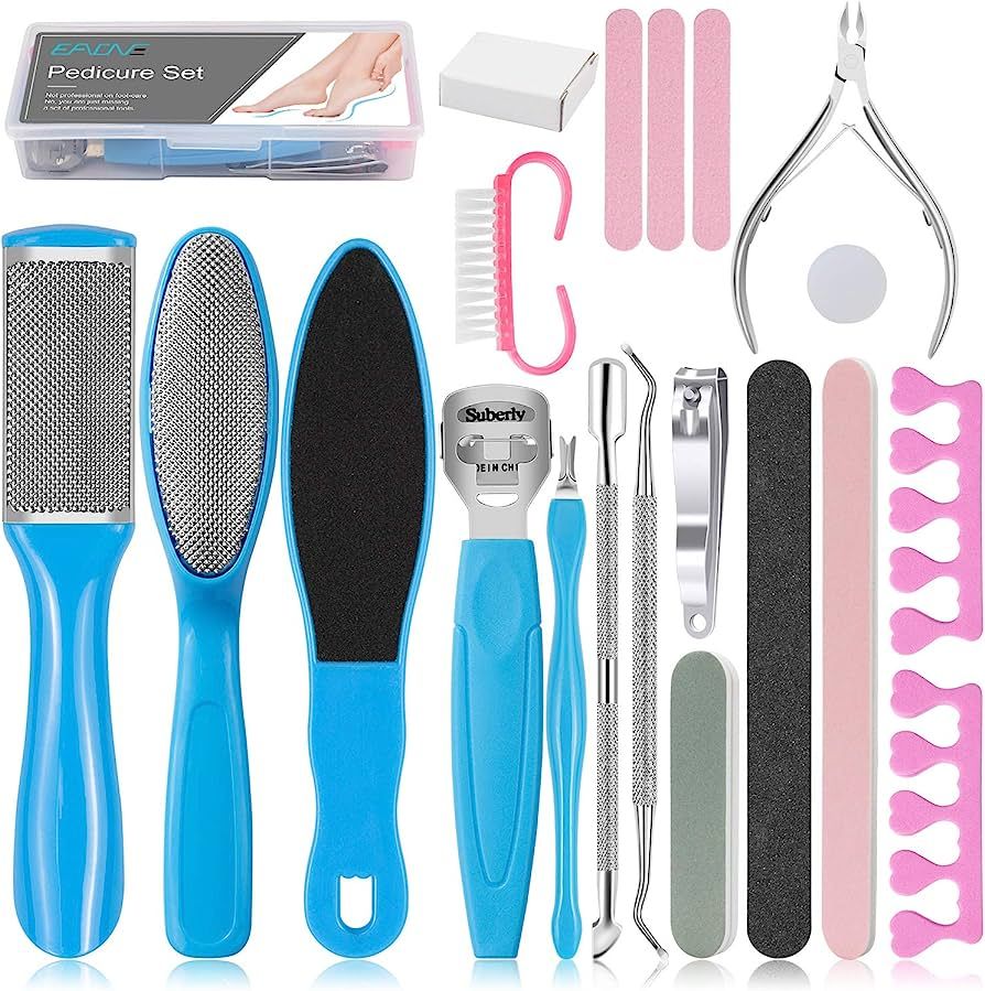 EAONE Professional Pedicure Tools Set, 20 in 1 Foot Files Callus Remover for Feet, Stainless Stee... | Amazon (US)