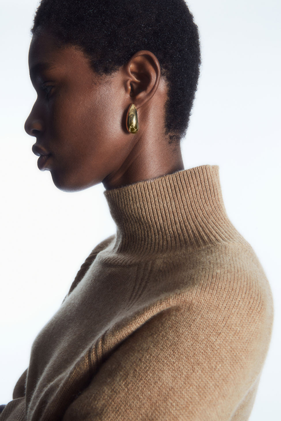 PURE CASHMERE TURTLENECK JUMPER - BROWN - COS | COS UK